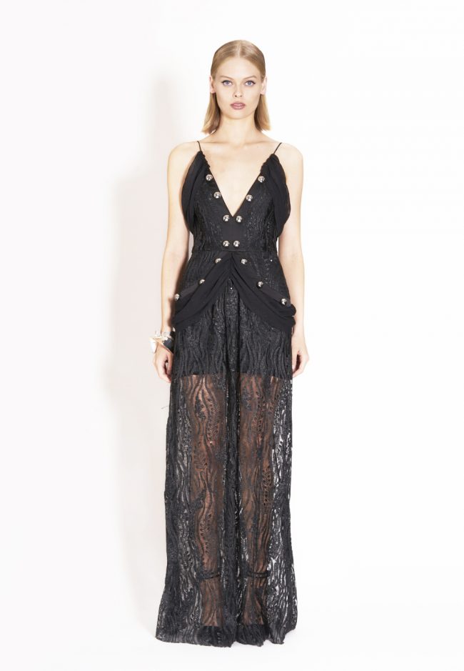 SHORT DIAMOND BACKLESS DRESS (Black) | Nicola Finetti